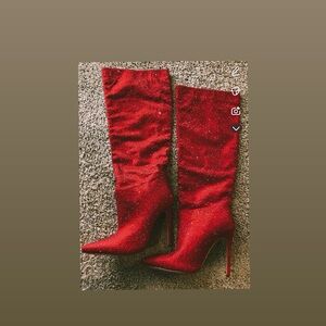 Elegant Red Stiletto Boots